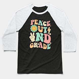 Peace Out 2nd Grade Groovy Baseball T-Shirt